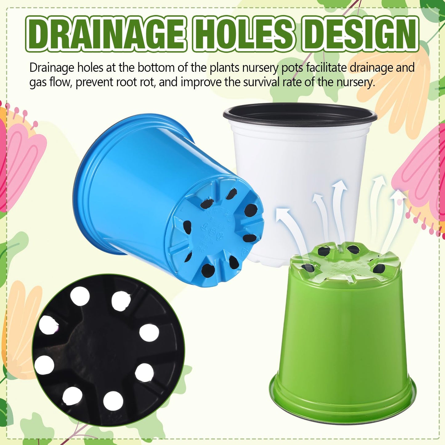 RimCereal 150 Sets Garden Pot Craft Kit Bulk DIY Flower Planting Kit Including Plastic Nursery Pots Labels and Stickers for Flower Planting Growing Garden Supplies(Colorful)