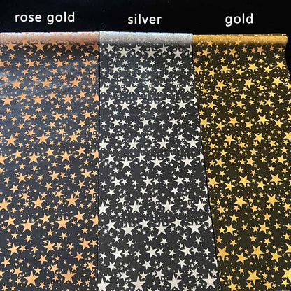 QILANJO 3 Rolls Bling Star Table Runner Tabletop Decor, Gold-11"x106"