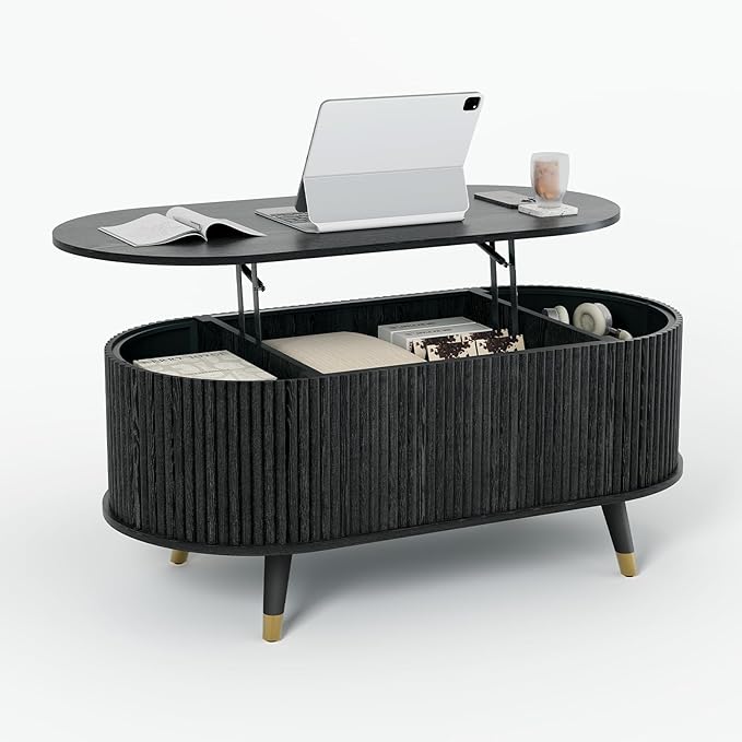 JOINICE 42.5" Oval Lift Top Coffee Table