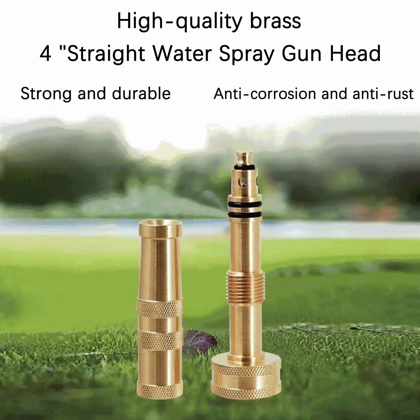 VNEIRSHAH High-Pressure Brass Adjustable Twist Nozzle, Garden Hose Heavy Duty Nozzle Sprayer for Car Washing, Cleaning,Patio, Lawn,2-Pack ﻿