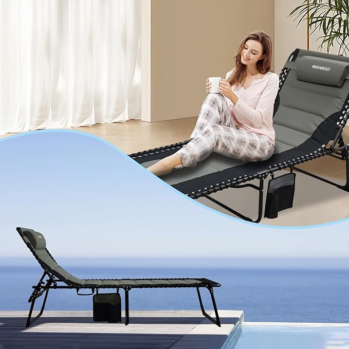 Oversized Padded Outdoor Folding Lounge Chair