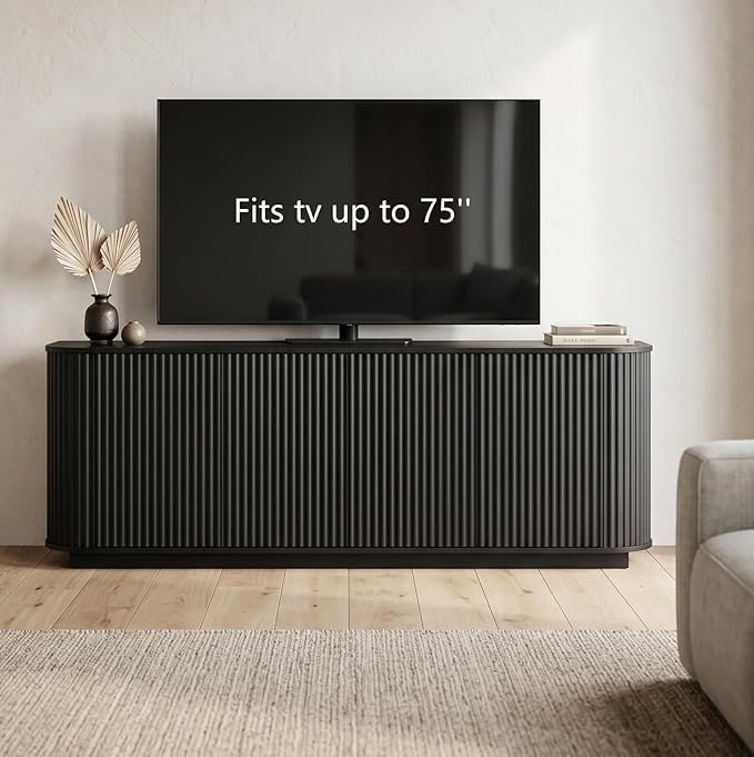 Fluted TV Stand for TVs Up to 75 Inch, Entertainment Center