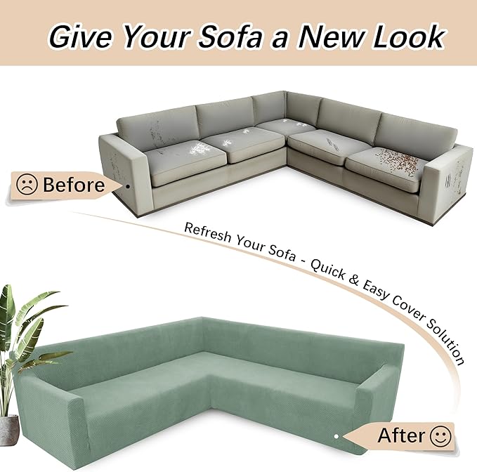Arfntevss Stretch Sectional Couch Covers L Shaped Corner Sectional Sofa Cover