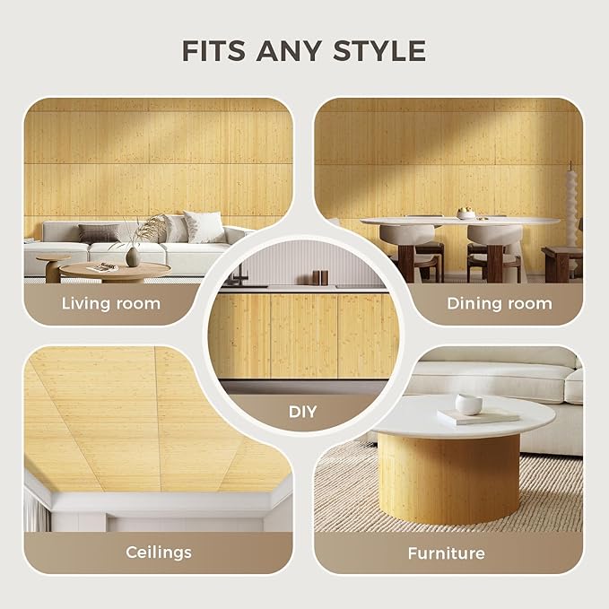 OUZUGIE 2 Pack 96x24 Inch Natural Bamboo Wall Panel – Natural Pole Wrap Paneling