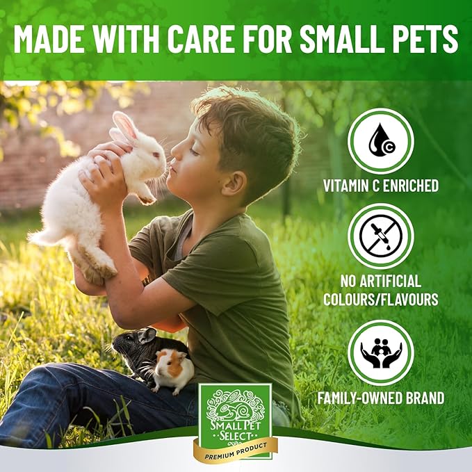 Small Pet Select - Select Care Vitamin C Support Supplement, Natural High Fiber Timothy Hay Based Treats for Rabbits, Guinea Pigs, Hamsters, Other Small Animals, 4.2 oz