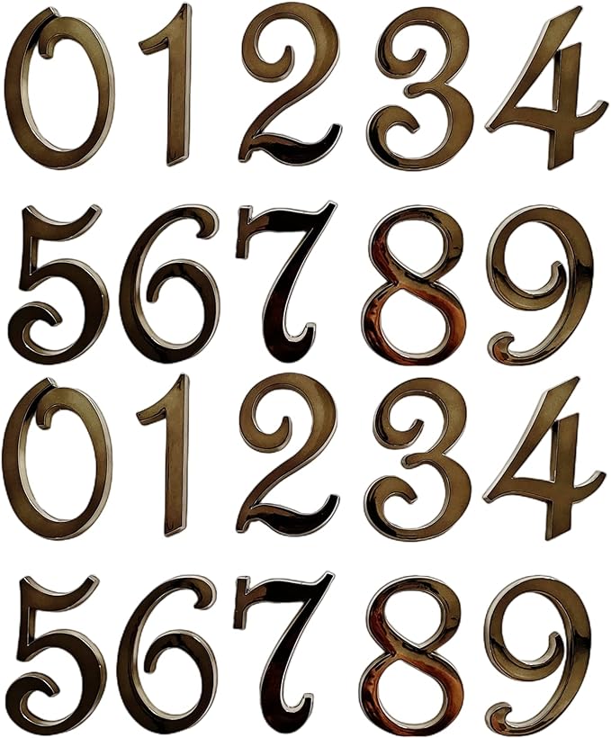 3 Inch House Numbers Stickers Black for Mailbox Apartment Hotel Office Room Door Address Sign Home Business Decoration Project. (Black)