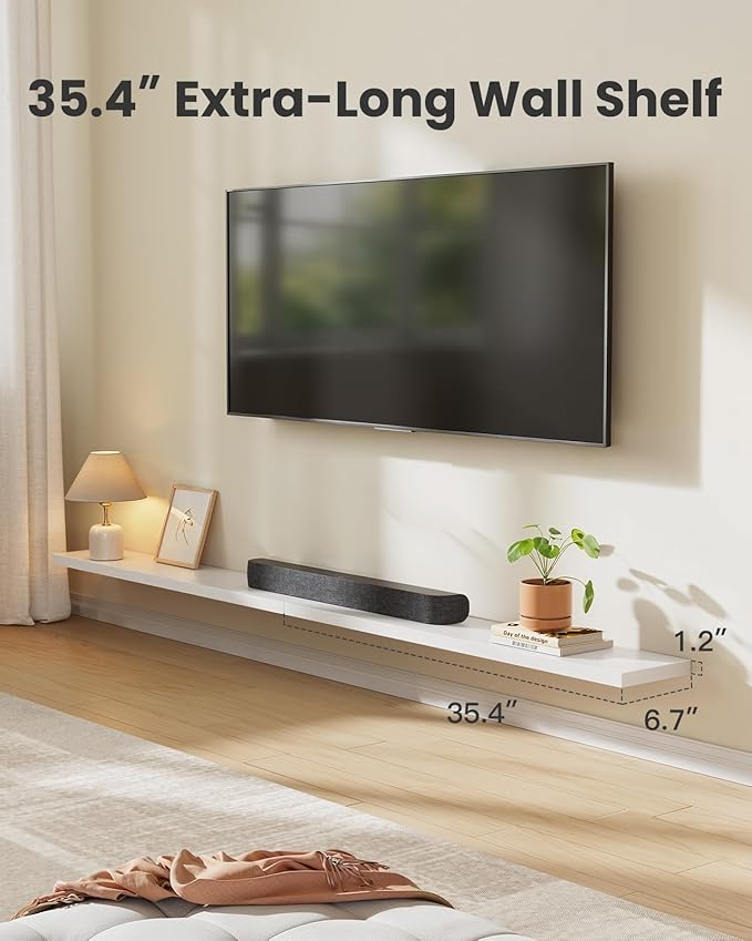AMADA HOMEFURNISHING 35.4" L Floating Shelves, Wall Shelves Set of 3
