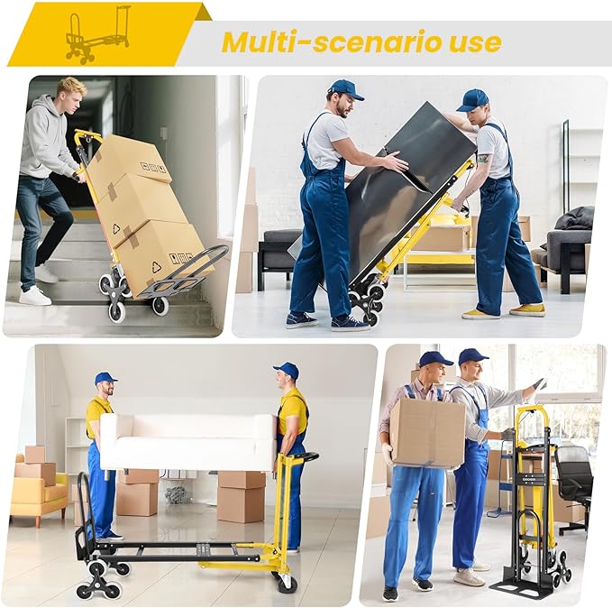4-in-1 Hand Truck Dolly Heavy Duty Industrial Convertible, 1000 LBS Stair