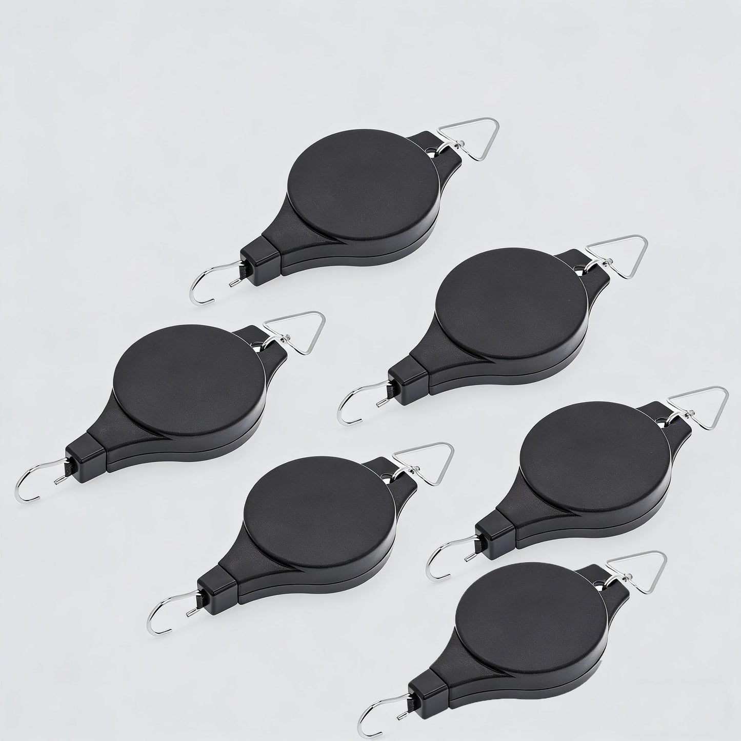 Generic Heavy Duty Adjustable Plant Hanger 6 Pack, Retractable Pulley System for Easy Height Adjustment, Ideal for Indoor and Outdoor Hanging Baskets, Pots, and Bird Feeders - Durable Black Finish
