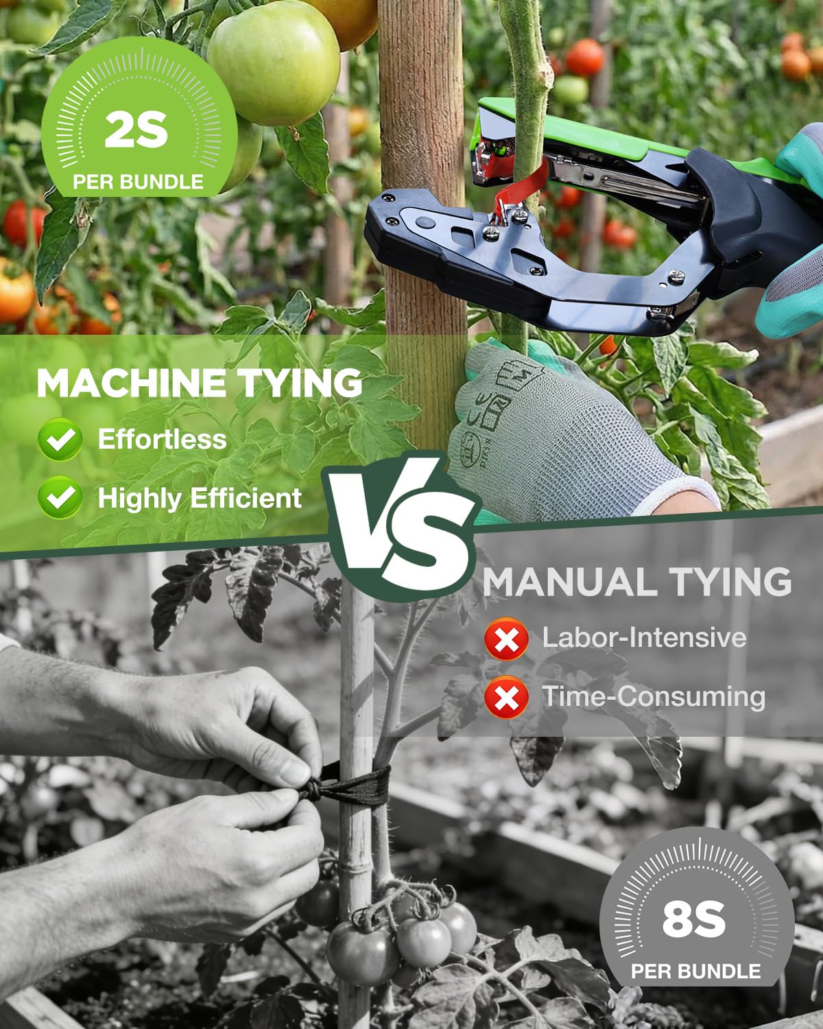 WORKPRO Plant Tying Machine, Lightweight Tape Gun for Tying Vines and Support Plants, Includes Gloves, 20 Rolls of Tape, 10,000 Staples, Ideal for Tomatoes, Grapes, Cucumber and Vegetables