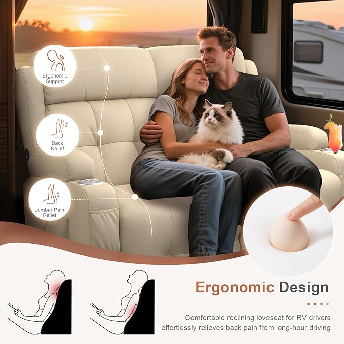 Home Theater Seating Loveseat Recliner Sofa, Wall-Hugger Reclining Couch
