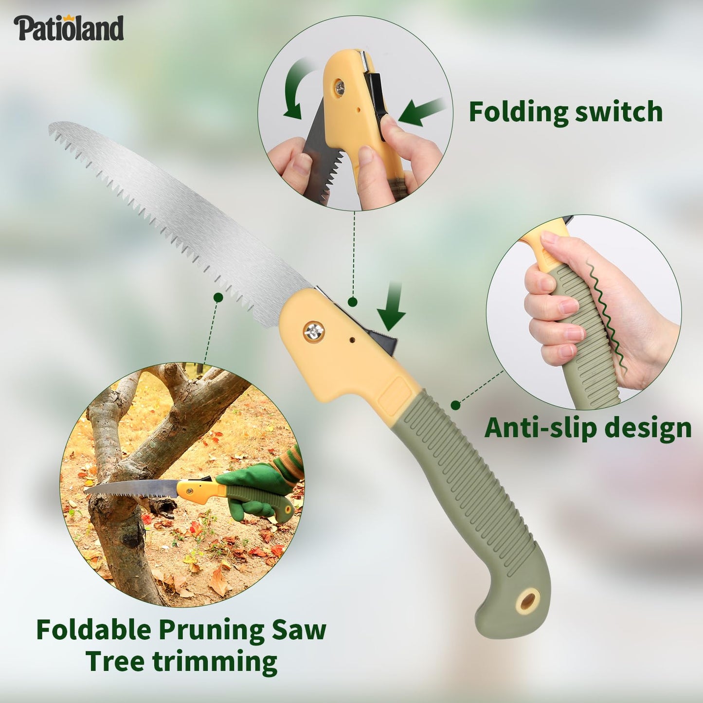 10-Piece Garden Tool Set, Green Gardening Hand Tools Kit with Ergonomic Non-Slip Handles, Heavy Duty Rust-Proof Aluminum Tools, Organizer Tote Bag & Gloves, Ideal Garden Gifts for Women and Men