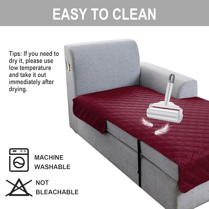 Genina L Shape Couch Cover, Sectional Couch Chaise Covers, Waterproof Washable