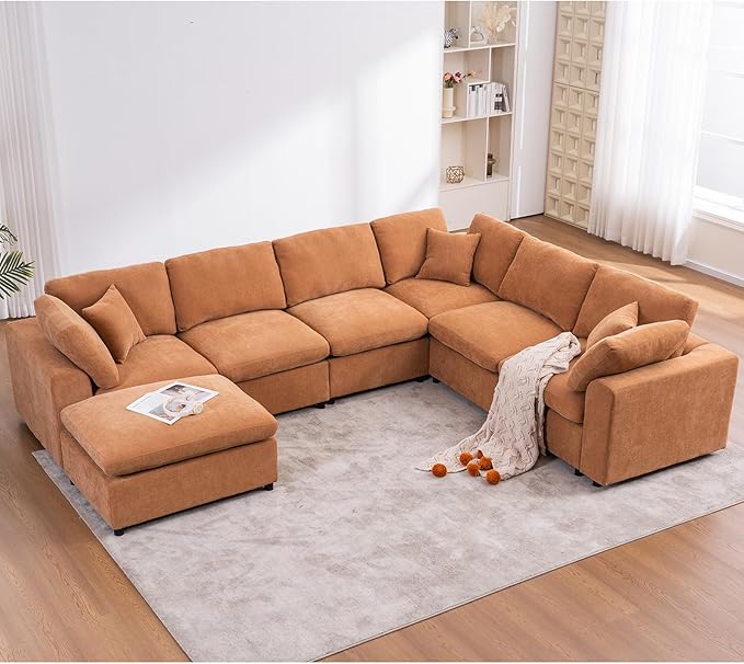 Oversized Modular Sectional Sofa Couch, Large 7 Seater Corner Sofa Modern U