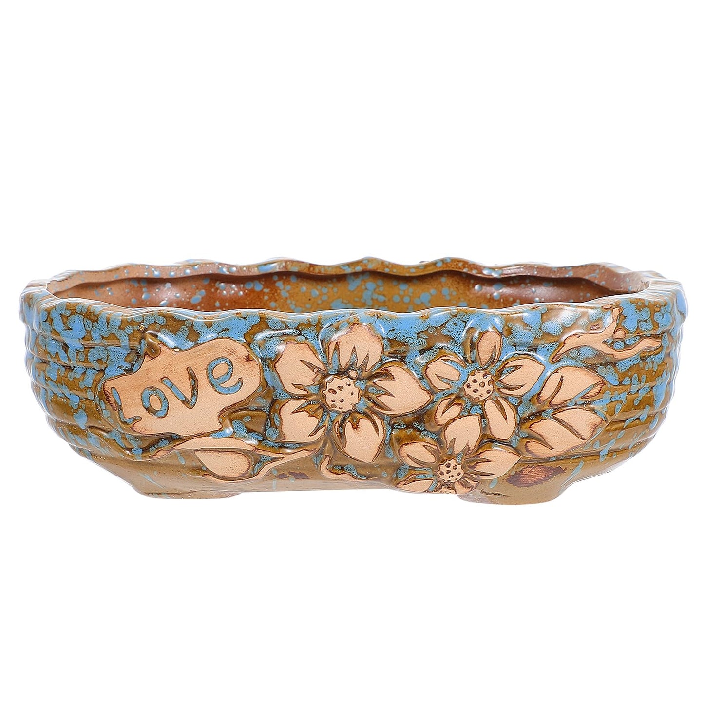 Operitacx 7.48 Inch Ceramic Succulent Pot, Large Succulent Planter for Plant Windowsill Office Desk
