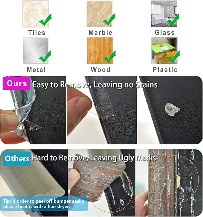 Edge Protector 100% Silicone, Baby Proofing Corners Clear Guards, Pre-Tape