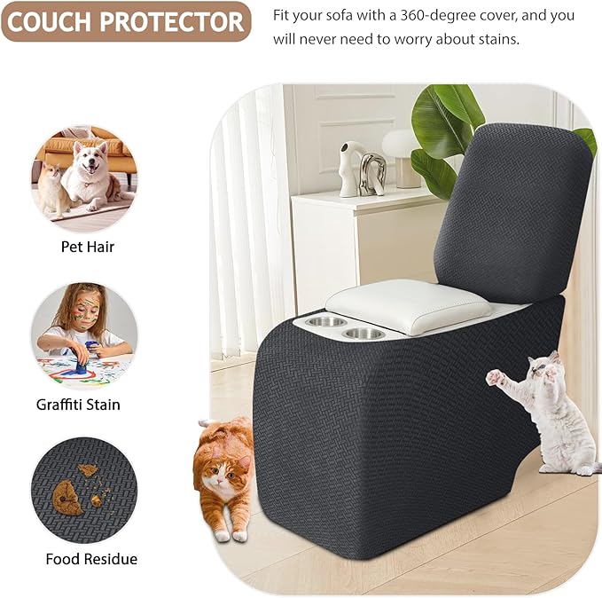 ALIECOM Recliner Sectional Couch Covers L Shape Stretch Corner Reclining