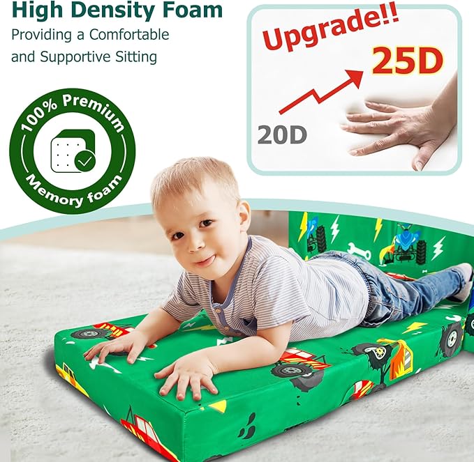 Kids Couch, 2-in-1 Kids Fold Out Sofa, Convertible Toddler Couch to Lounger