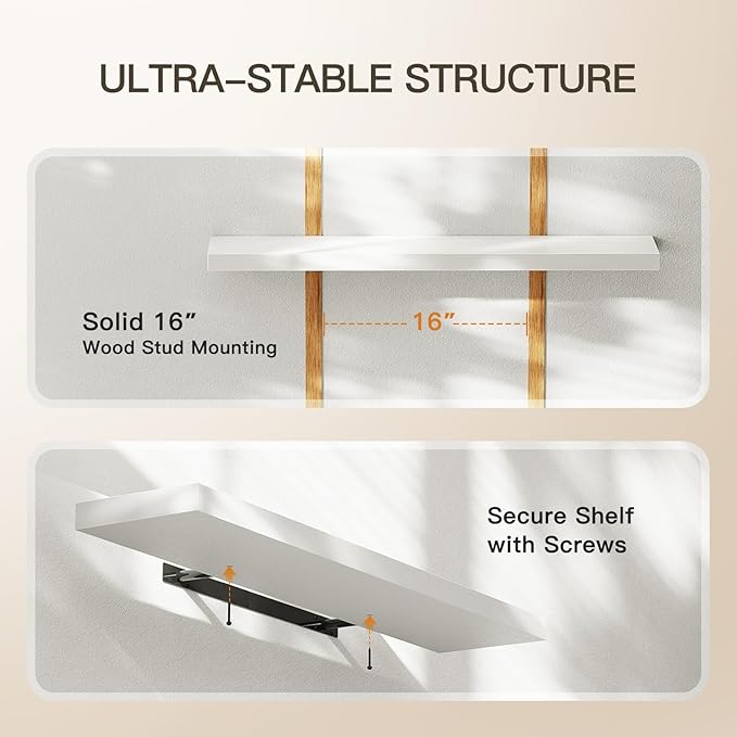 AMADA HOMEFURNISHING Floating Shelves Wall Mounted, 32 x 7 Inch Wall Shelves