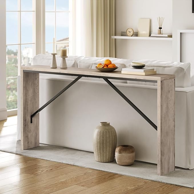 MAHANCRIS Console Table, 62.2" Long Sofa Table Behind Couch, Narrow Entryway