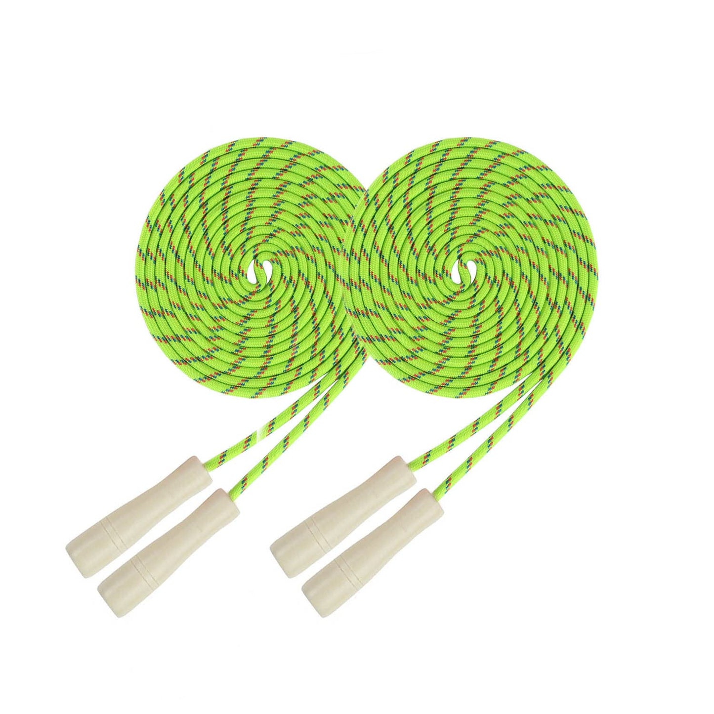 Double Dutch Jump Rope 16 ft 2 Pack, Adjustable Long Skipping Rope with Wooden Handle, Multiplayer Team Jumping Rope for Kids Adults, Long Enough for 5-6 Jumpers