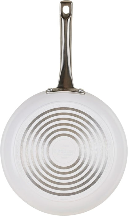 Circulon Halo with LaserDefense Ceramic Nonstick Cookware Set, 11-Piece Pots and Pans Set, Pearl White