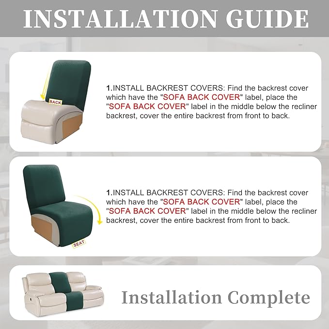 100% Waterproof Sectional Recliner Couch Covers