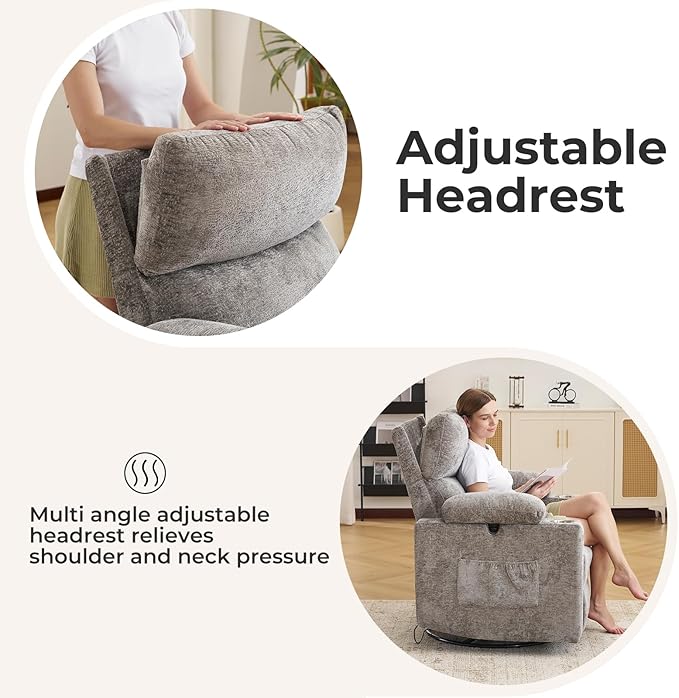 Oversized Power Recliner Chair Swivel Glider