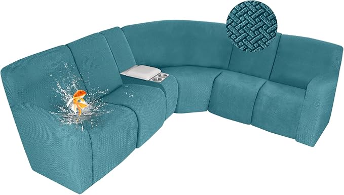ALIECOM 100% Waterproof Recliner Sectional Couch Covers L Shape Stretch Corner