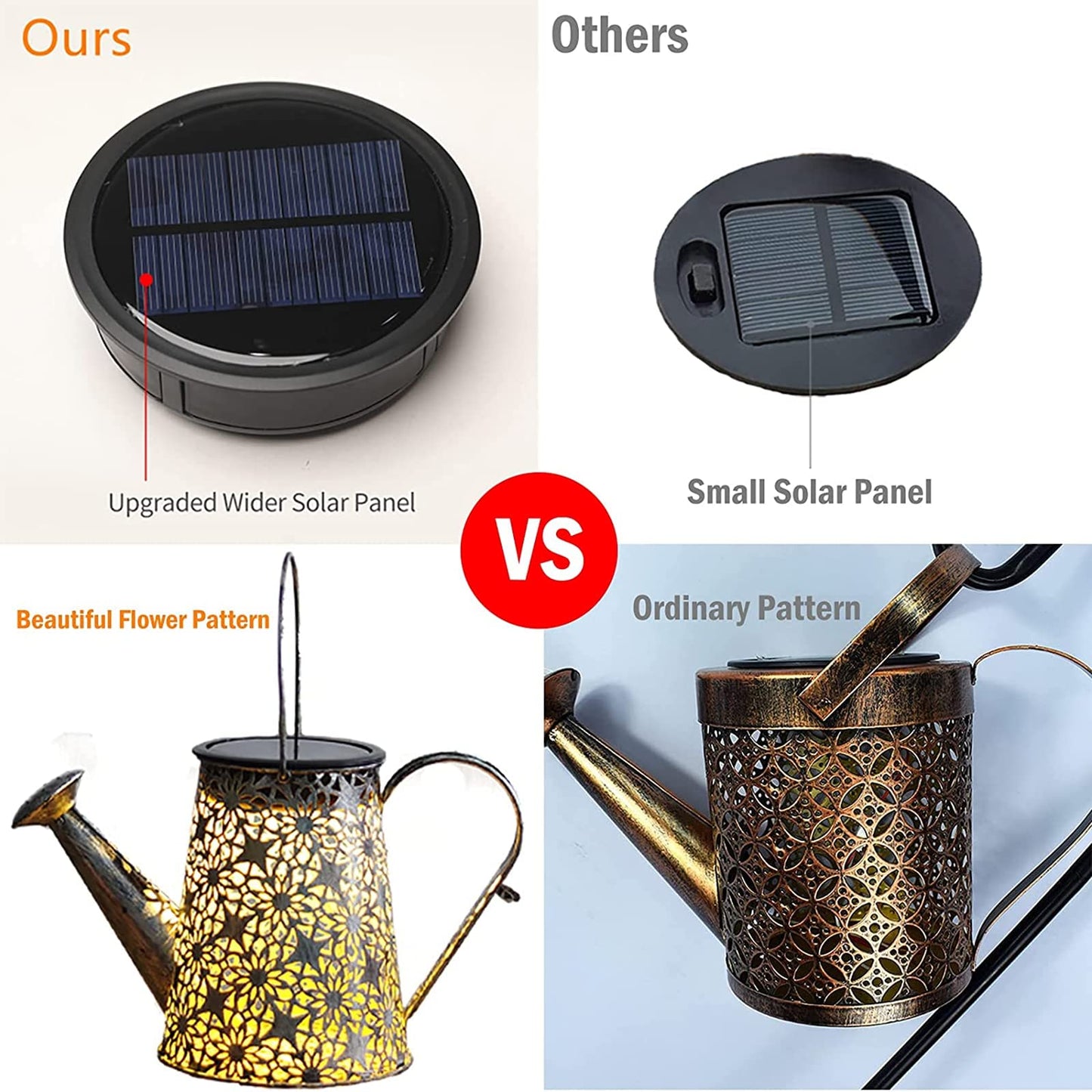 Solar Watering Can Lights,Large Retro Metal Hanging Solar Lights Outdoor Waterproof, Birthday Gifts for Women Mom Grandma Garden Decor Yard Light LED Decoration Outside for Porch Lawn Patio