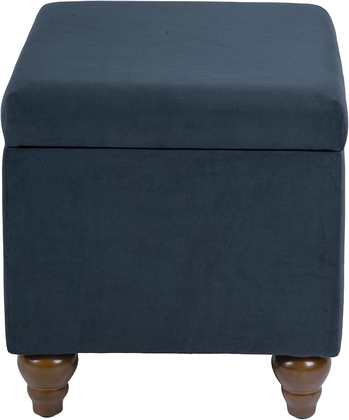 Homepop Home Decor | Upholstered Medium Rectangular Storage Ottoman | Hinged