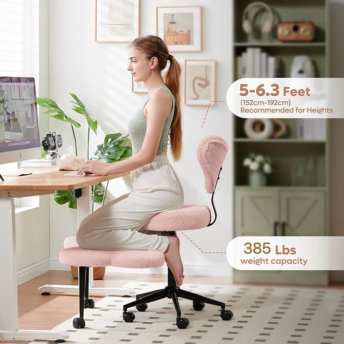 Pinmoco Ergonomic Cross Legged Chair, 360° Swivel Meditation Chair