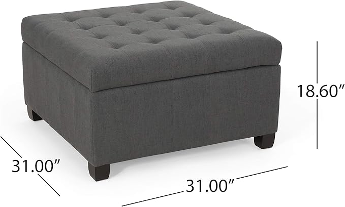 Christopher Knight Home Hedda Tufted Fabric Storage Ottoman