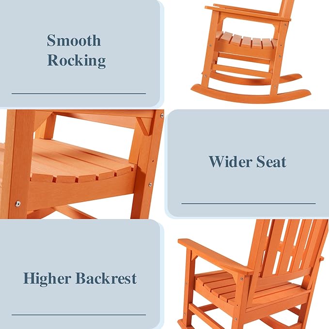 Psilvam Oversized Outdoor Rocking Chair,