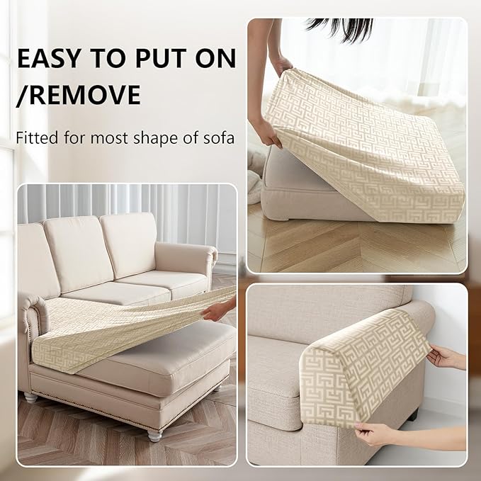 UNBBRRL 10 Pieces Stretch Sofa Cushion Covers