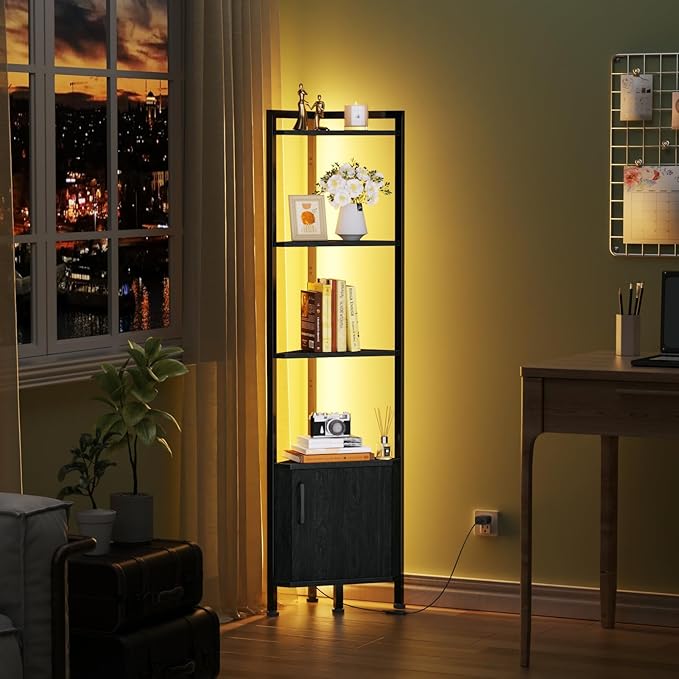 Furnulem Corner Shelf, 5-Tier Corner Cabinet