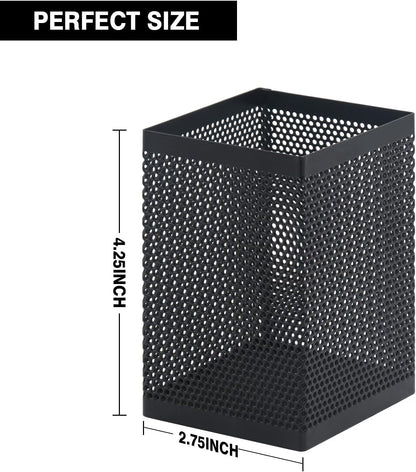 Comix Mesh Pen Holder Desk, Wire Pencil Holder with Foam Pad and Non-Slip Bottom Office Supplies Desk Organizer for Home Office School, 10 Packs