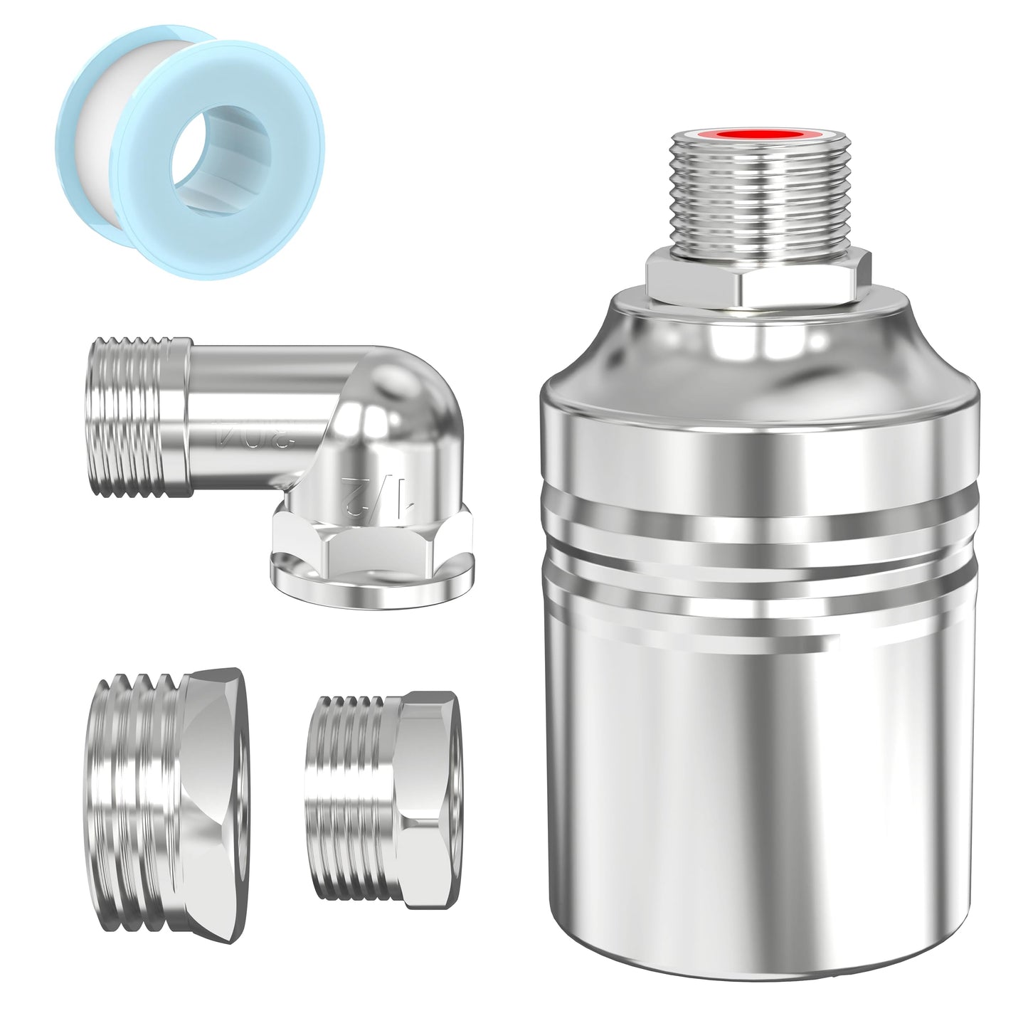 1/2" to 3/4" 1" Water Mini Float Valve,304 Stainless Steel Fully Automatic Level Controller Valve for Wate Tank, Livestock Troughs, Pool, Distiller