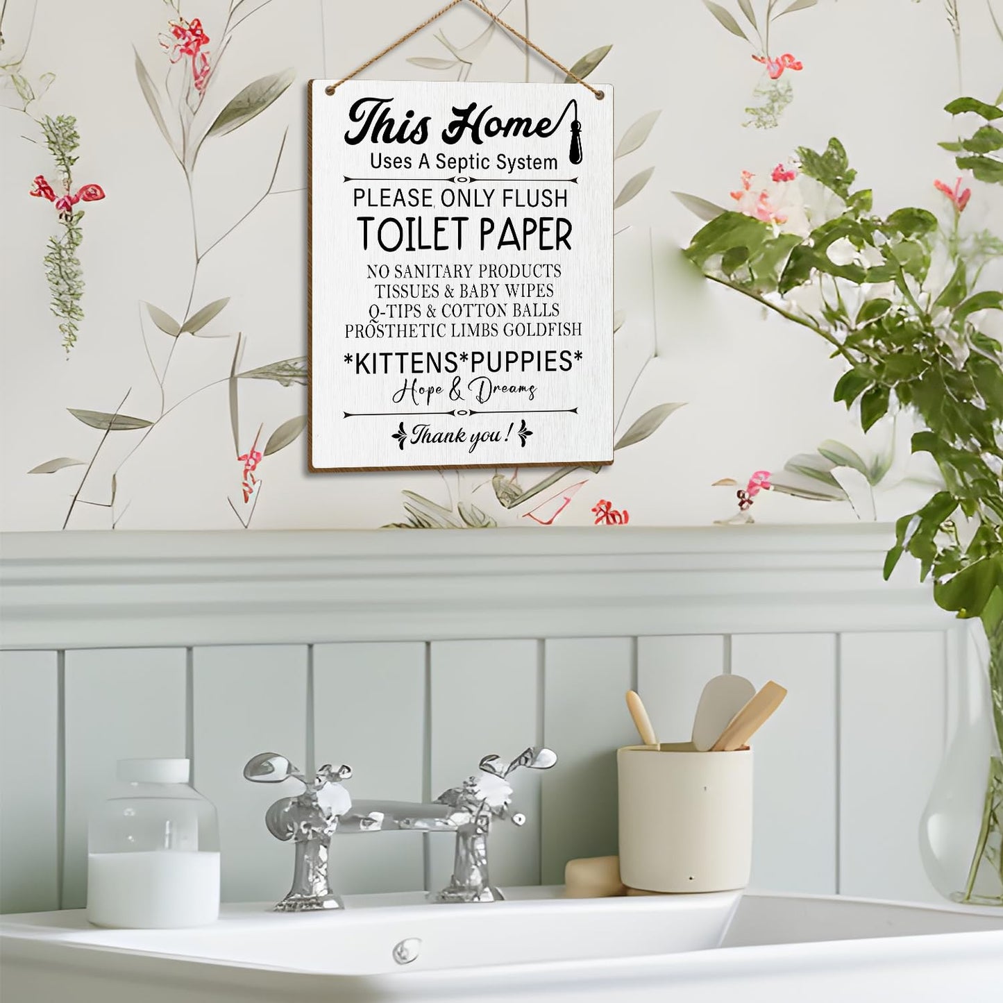 Toilet Wooden Sign, Back of Toilet Decor Septic Sign for Bathroom, Bathroom Wall Art Housewarming Gift for Women Men Coworker Friend-31