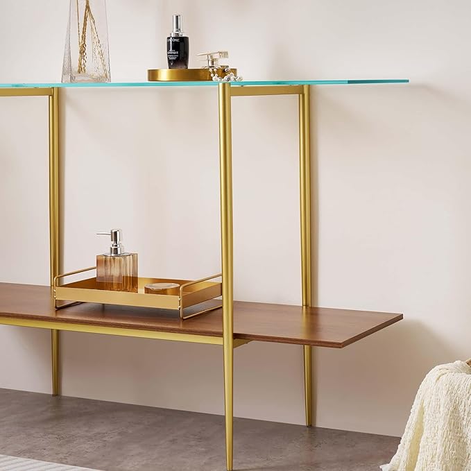 LumFurn Extra Large Glass Console Table