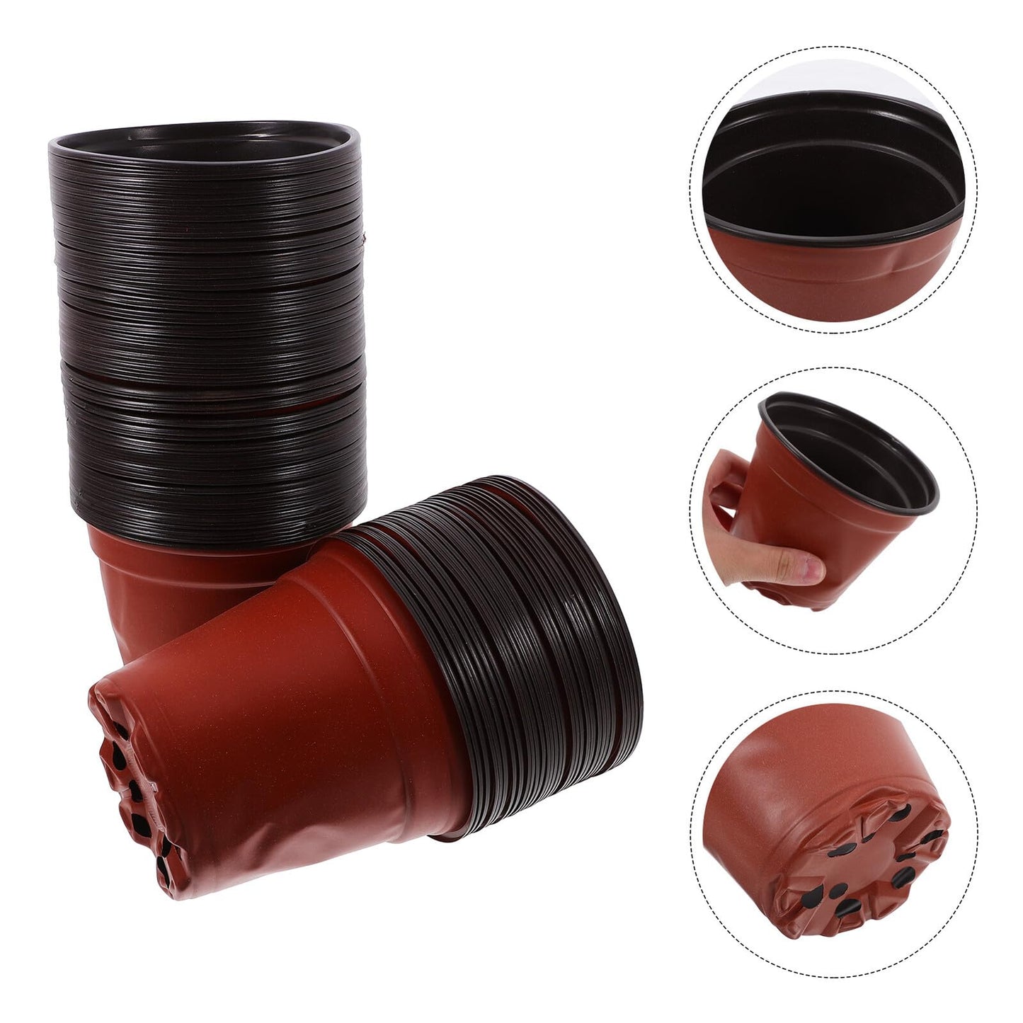 Operitacx 100pcs Plastic Strawberry Nursery Cups Indoor Plant Germination Pots with Dual-Color Seedling Growing Containers for Gardening and Plant Propagation