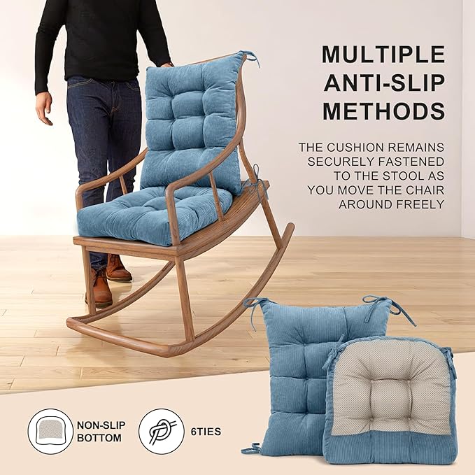 Lokex Rocking Chair Cushion Only, Tufted Non-Slip Comfortable Rocking Chair