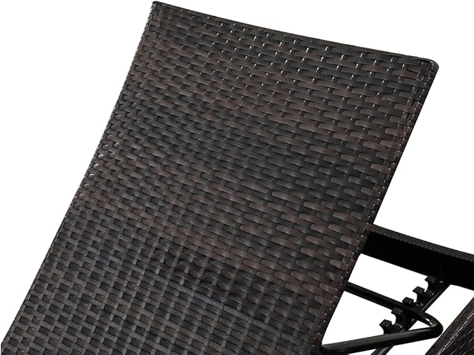 79'' Long Reclining Chaise Lounge Set, Outdoor Wicker Reclining Lounge Chair