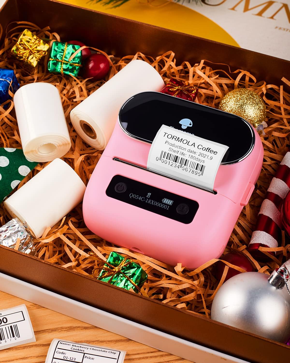 Phomemo M220 Portable Thermal Label Makers, Wireless Label Printer for Address, Labeling, Mailing, Office Supplies Organizing, Label Maker Machine with Tape, Sticker Printer with 3 Rolls of Labels