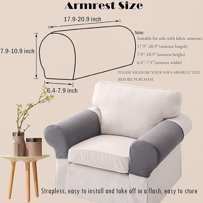 Sofa Arm Chair Covers, Couch Armrest Armchair Covers, Stretch Anti-Slip