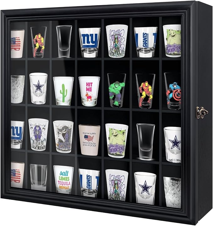 Shot Glass Display Cabinet Solid Wood