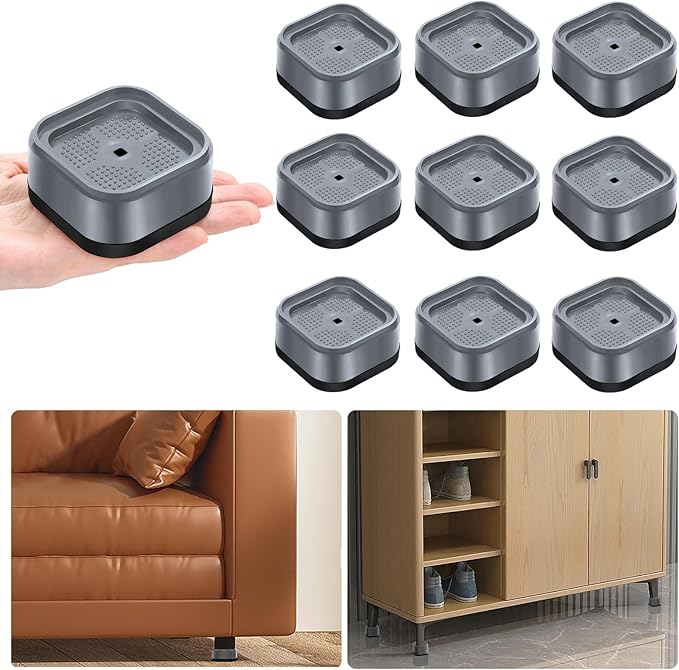 shouwuhho 9 Pack Furniture Risers Adjustable Bed Risers Heavy Duty Lifts Height