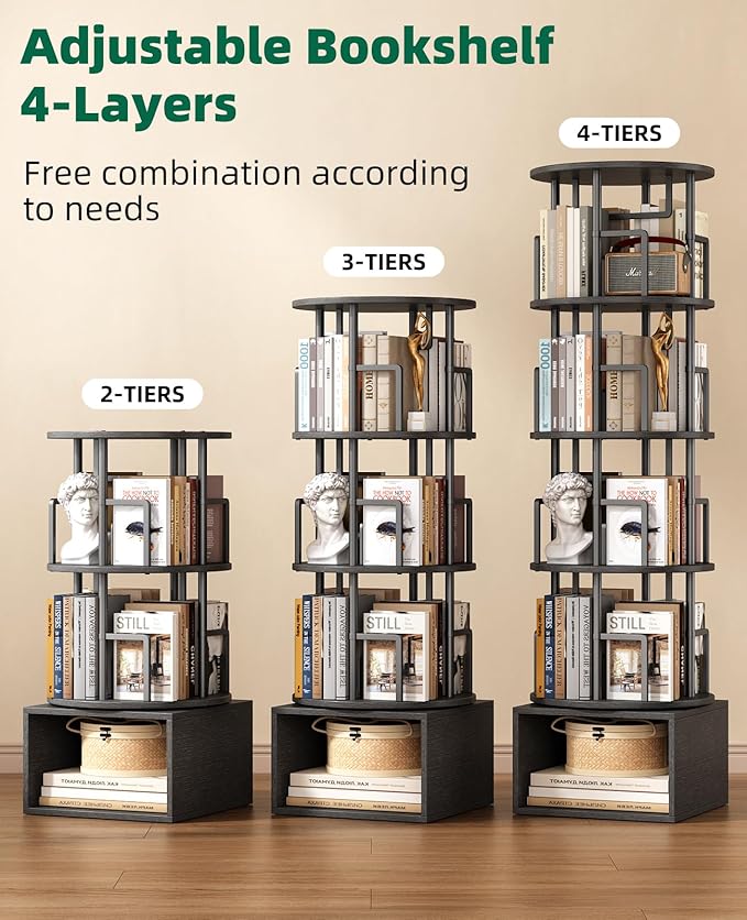 Kalrin 5 Tier Rotating Bookshelf