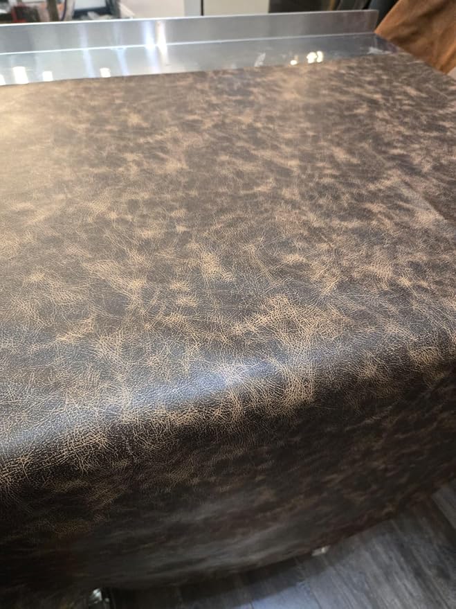 Brown Vintage Distressed Antiqued Faux Leather Fabric PU Peta Approved Vegan