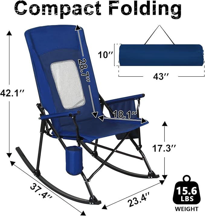 Romswi 2 Pack Rocking Camping Chair
